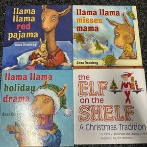 Llama Llama Holiday Drama Books & Elf on the shelf lot of 4 children books kid